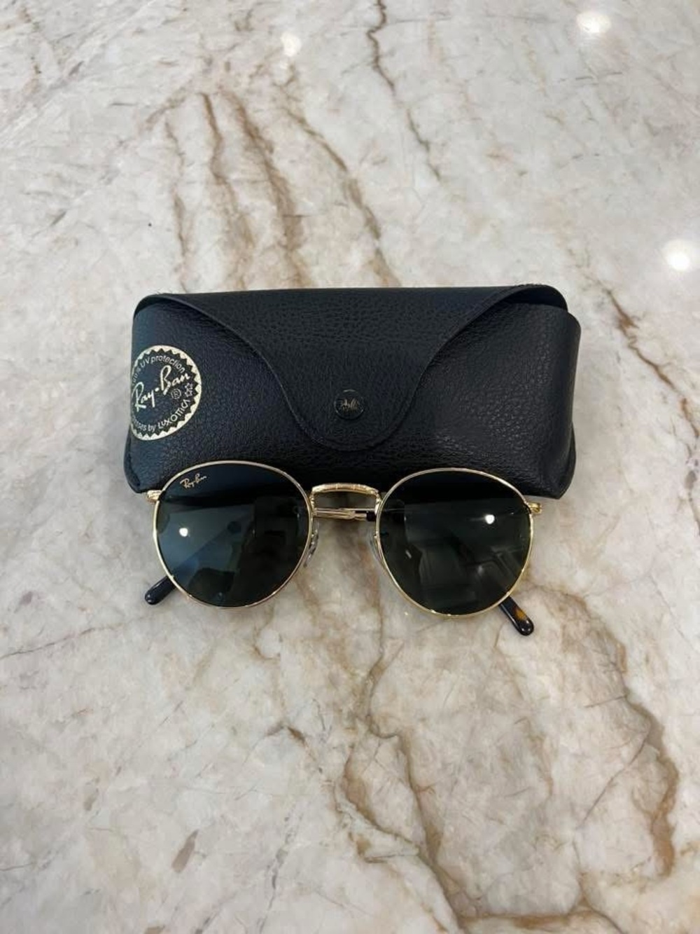 Ray-Ban Gold Frame Black Lens Sunglasses